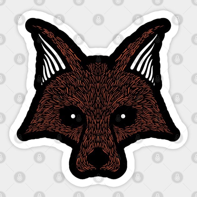 Fox At Night Sticker by RobJohnDesign